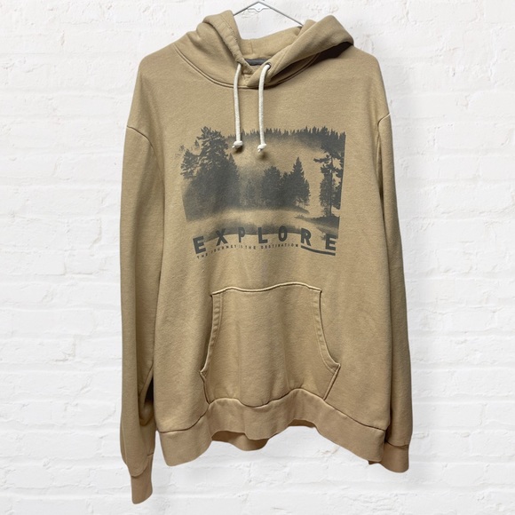 Old Navy Other - Old Navy Explore graphic hoodie sweater tan XXL